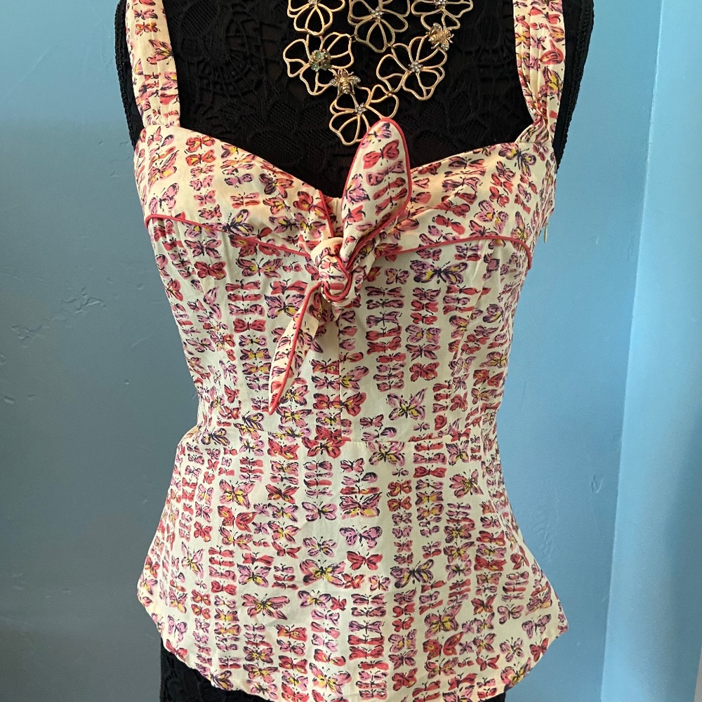 Anthropologie size 8 Butterflies top NWOT